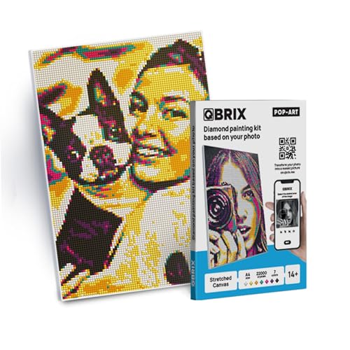 QBRIX Framed Diamond Art from Any Photo - Custom Diamond Painting Kit for Adults - Personalised Gem Art - DIY Craft Kit for Adults - Pop-Art - 8 x 12 inches - color: Pop-Art A4