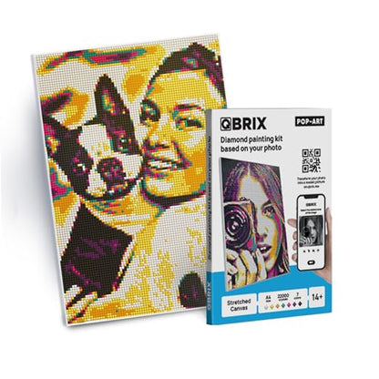 QBRIX Framed Diamond Art from Any Photo - Custom Diamond Painting Kit for Adults - Personalised Gem Art - DIY Craft Kit for Adults - Pop-Art - 8 x 12 inches - color: Pop-Art A4