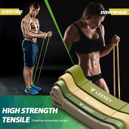 LEEKEY Resistance Bands for Pull Up Assist, Exercise & Workout Bands Set - color: 5-85LBS GREEN