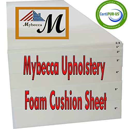 Mybecca 1/2" X 24" X 72" Regular Density Urethane Upholstery Foam (Upholstery Sheet, Foam Padding) - color: Medium Density, style: 0.5X24X72