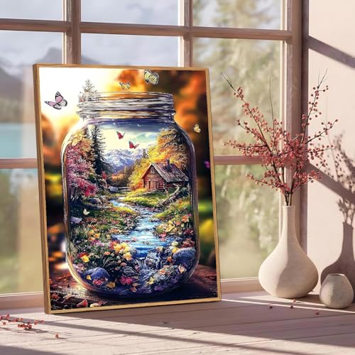 Butterflies Paint by Numbers Kit for Adults Framed Canvas, Frameworkless | Easy Adult Paint by Number Kits on Canvas DIY Butterflies Painting for Beginners Art by Numbers for Home Wall Decor Gift - color: YH03488