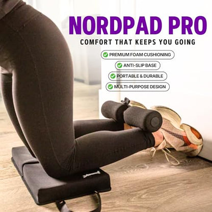 Nordstick Nordic Curl Knee Pad - Premium Soft Feel and Extra Thick - Pad Provides Cushion for Knees and Elbows - Durable & Portable Exercise Mat For Many Workouts And Everyday Tasks - size: Compact