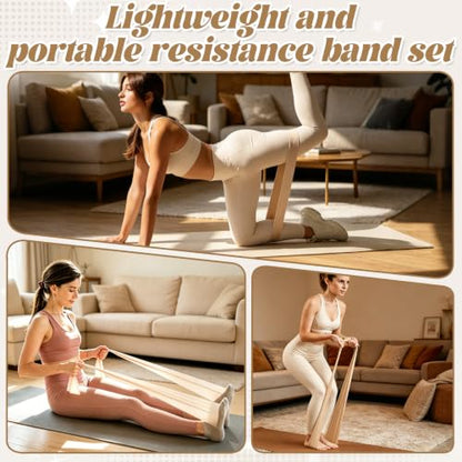 19 PCS Pilates Kit, Sand White/ Red Brown Pilates Sets with Yoga Block - color: sand white