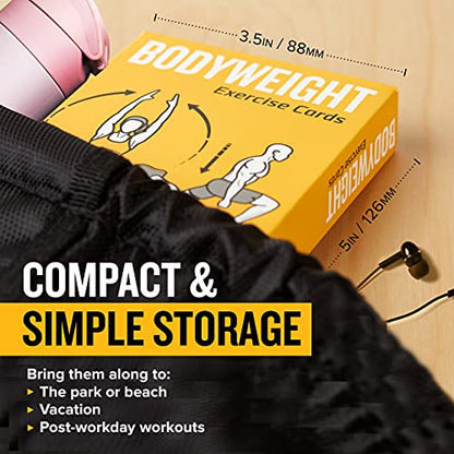 NewMe Fitness Bodyweight Workout Cards, Instructional Fitness Deck for Women & Men, Beginner Fitness Guide to Training Exercises at Home or Gym (Bodyweight, Vol 1) - style: Bodyweight Vol1