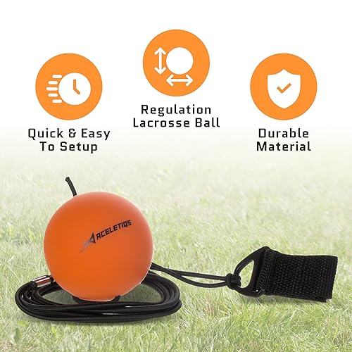 ACELETIQS Lacrosse Rebounder Training Ball with String – Solo Practice Lax Ball for Passing, Catching, Stick Work & Compatible with All Lacrosse Sticks – Ideal Trainer for All Ages and Skill Levels - size: Classic