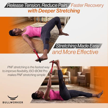 Bullworker ISO BOW Pro Isometric Exercise Equipment & Self Resistance Workout Straps - Stretching Strap with Handles, Portable Workout Equipment for Yoga, Pilates & Strength Training, Chest, Back, and Arms Workout Home Gym