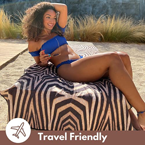ECCOSOPHY Microfiber Beach Towel - Quick Dry, Sand Free and Oversized 71x35 | Super absorbent, lightweight, swimming, gym, extra large, pool, cruise, camping, yoga, travel, compact, carry bag, vacation - color: Kenya