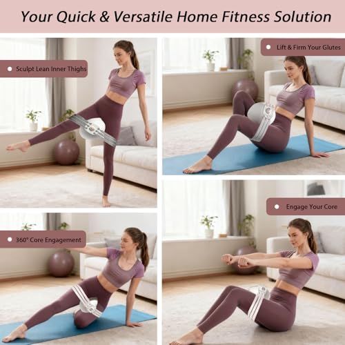 Thigh Exercise Devices, Pelvic Floor Exerciser & Kegel Trainer with Adjustable Resistance, Inner Thigh Exercise Equipment for Home Workout - Postpartum Training