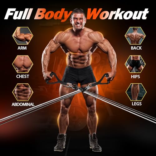WHATAFIT Resistance Bands with Handles, 5-Level Exercise Bands for Workout - color: Gray