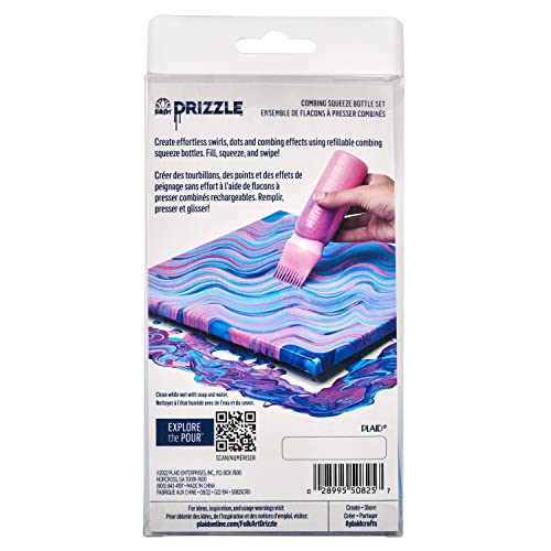 FolkArt Drizzle Combing Squeeze Bottle Set, Durable Tools for DIY Paint Pouring Arts and Crafts Projects, 50825 - style: Combing Squeeze Bottle Set