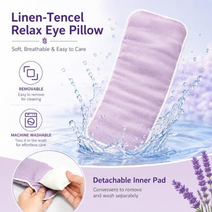 Lavender Weighted Eye Pillow with Washable Linen Cover