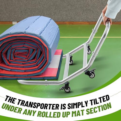 BBTO Gymnastics Cheer Mat Transporter Dolly for Heavy Duty Wrestling Mat Roller Cart