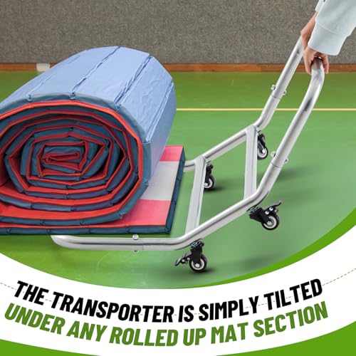 BBTO Gymnastics Cheer Mat Transporter Dolly for Heavy Duty Wrestling Mat Roller Cart