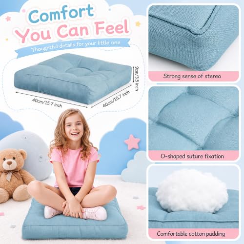 Juexica 8 Pcs Floor Cushions for Kids Floor Pillows Flexible Seating Cushions 3.5'' Extra Thick Flexible Seating Classroom Furniture Meditation Seat Pillow for Home Office(Advanced Boho Color,Square) - color: Advanced Boho Color, style: Square
