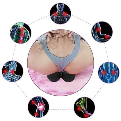 Peanut Massage Ball,Double Lacrosse Ball for Neck Sore Muscles,Medium Density Myofascial Release Massager Ball for Deep-Tissue Massage Muscle Knots Yoga Therapy(Black) - color: Black