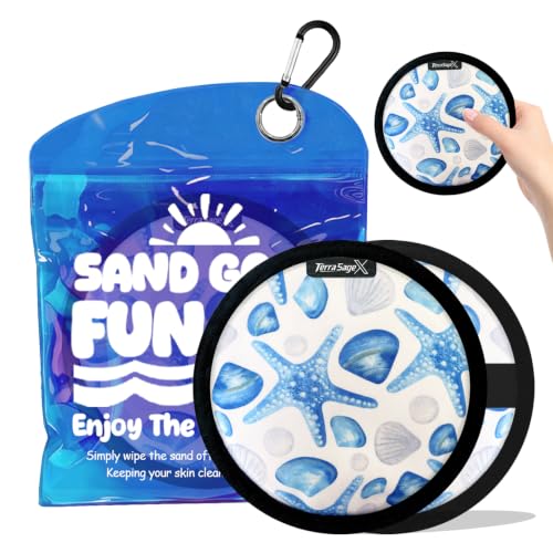 Sand Remover for Beach Towels - Soft Quick Clean Mitt for Kids & Adults | Removes Sand in Seconds,Gentle on Skin,Reusable & Washable,Beach Vacation Essential,Perfect for Beach, Pool & Camping - color: Big Round Starfish a