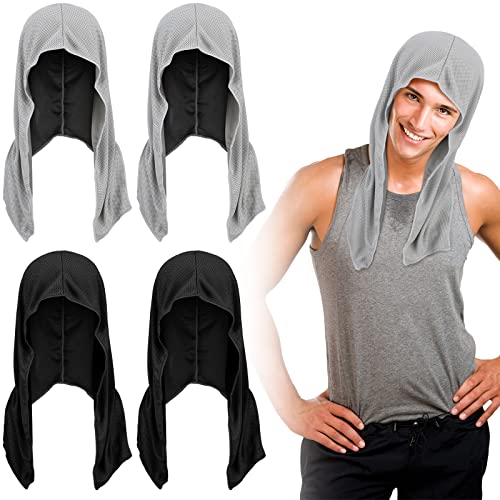 Bencailor 4 Pcs Cooling Towel,Black and Gray, Classic Style - color: Black and Gray, style: Classic