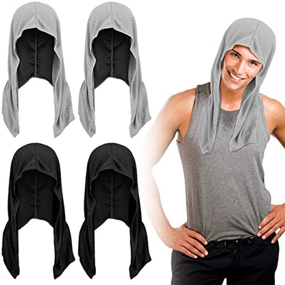 Bencailor 4 Pcs Cooling Towel,Black and Gray, Classic Style - color: Black and Gray, style: Classic