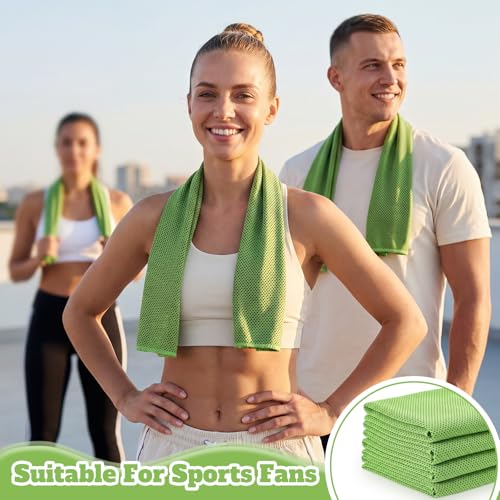 Honoson 30 Pack Cooling Towels for Neck and Face, 27 x 16 in, Green - color: Green