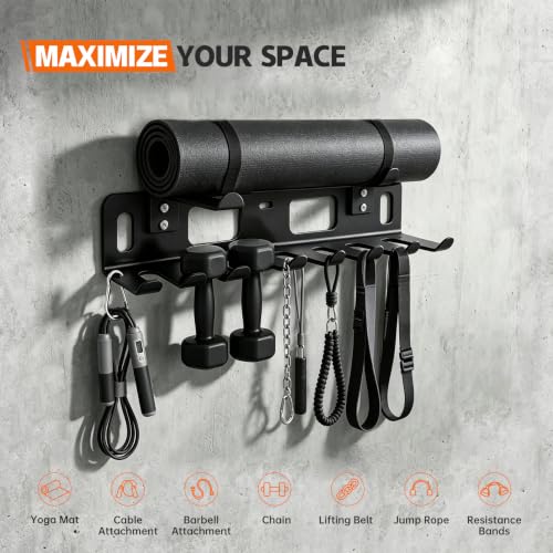 Multi-Purpose Gym Equipment Storage Rack Wall Mount for Home Gym