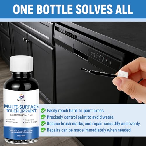 Black Touch Up Paint High-Gloss Black Multi Surface Acrylic Touch Up Paint Pen Scratch Repair for Metal,Wall,Cabinets,Appliances,Wood,Door,Furniture,Enamel 1.5 Fl Oz - color: Black - 1.5 oz