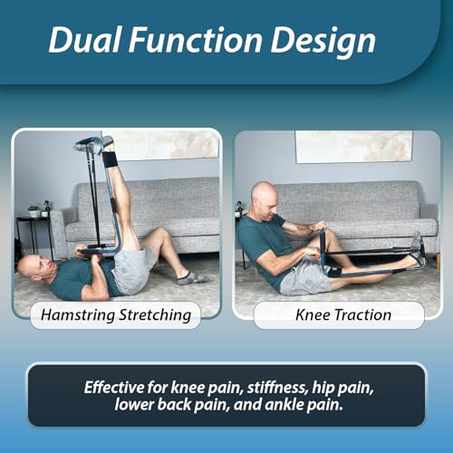Flex Frame Knee & Hamstring Stretching Device – Adjustable Leg Traction for Knee Pain, Hip Pain, Lower Back Relief, IT Band, Post-Surgery Rehab, Knee Inversion Stretching.