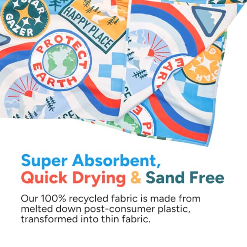 Dock & Bay Kid's Towel - for Beach Use - Quick Dry, Sand Free - Compact, Lightweight - 100% Recycled - Includes Bag - Into the Wild, Medium (130x70cm, 51x28) - color: Into the Wild, size: Medium (130x70cm, 51x27")