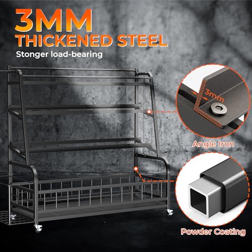 Upgraded XL Dumbbell Rack Weight Stand - Adjustable Weight Rack for Dumbbells, Home Gym Storage Rack for Kettlebell, Balls,Yoga Mat Storage Holder, Workout Equipment Storage Organizer With Wheels