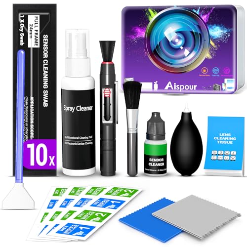 Camera Lens Cleaning Kit with Pro 10x Sensor Swabs, Sensor Cleaner, Compatible with Canon, Nikon, Sony mirrorless DSLR Camera (Enhanced Version) - size: Enhanced Version