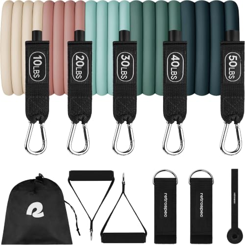 Retrospec Train Resistance Bands Set for Working Out - 5 Stackable Bands, Handles & Door Anchor - Portable Fitness Equipment for Physical Therapy & Yoga Includes Carry Bag - color: Smoothie, size: (Pack of 60)