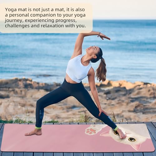FOLAI Extra Thick Yoga Mat 6mm - color: pink cat