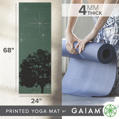 Gaiam Yoga Mat Classic Print, 4mm Non-Slip Mat - color: Luminary