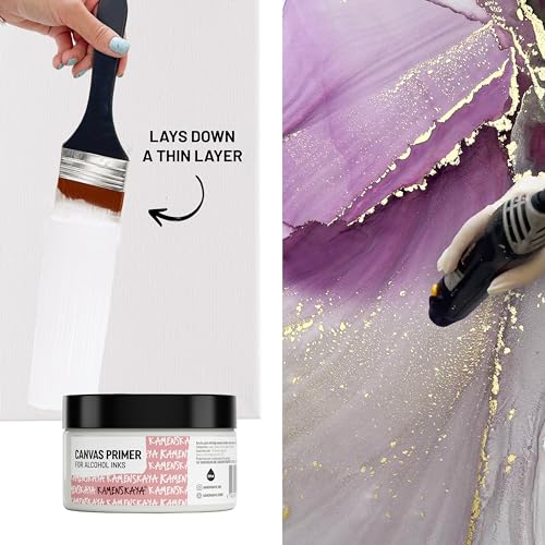 KAMENSKAYA White Acrylic Gesso Primer for Alcohol Ink Painting on Canvases, 8.45 fl oz (250 ml) - color: White, size: 8.45 Fl Oz (Pack of 1)