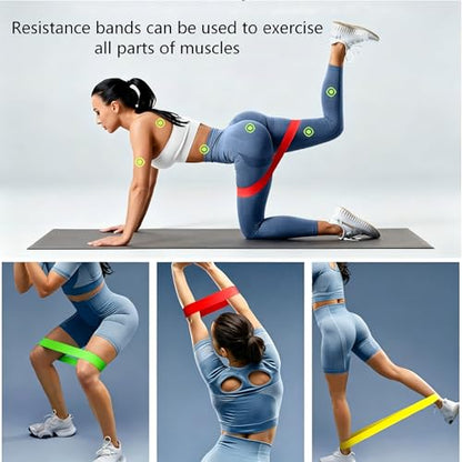 Resistance Bands Set 5-Pack, Exercise Workout Bands for Women & Men with 5 Resistance Levels, Elastic Fitness Bands for Home Gym, Yoga, Pilates, Stretching, Strength Training & Physical Therapy