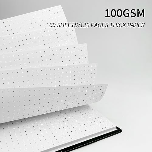 Dotted Journal Spiral Notebook 8.5" x 11"-4 Pack Dot Grid Notebook Hardcover Notebook 120 Pages 100 GSM Thick Dotted Paper Notebook Hardcover Journal for School, Office, Artist | 4 Pack Dot Grid Notebook Hardcover Notebook Thick Dotted Paper Notebook Hard