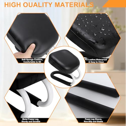Engorgio Black Meditation Bench, Meditation Chair, Kneeling Meditation Stool, Seiza Chair, Prayer Bench with Cushion for Home Studio Portable Non-Slip Yoga Stool.