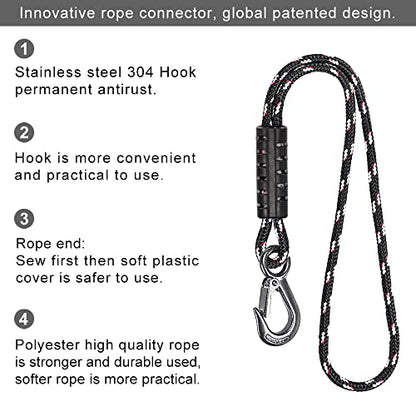 BeneLabel 2Pcs 19" Tree Swing Rope Hammock Tree Swing Hanging Strap Black - color: Black, size: 19"(2 Pack)