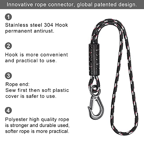 BeneLabel 2Pcs 39" Tree Swing Ropes Hanging Swing Strap for Hammock Black - color: Black, size: 39"(2 Pack)