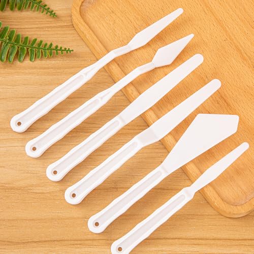 36PCS Plastic Palette Knives Oil Painting Texture Scrapers Smearing Scratching Tools for Layered Coloring and Watercolor Painting