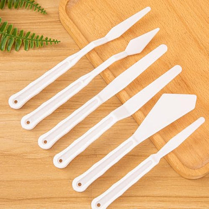 36PCS Plastic Palette Knives Oil Painting Texture Scrapers Smearing Scratching Tools for Layered Coloring and Watercolor Painting