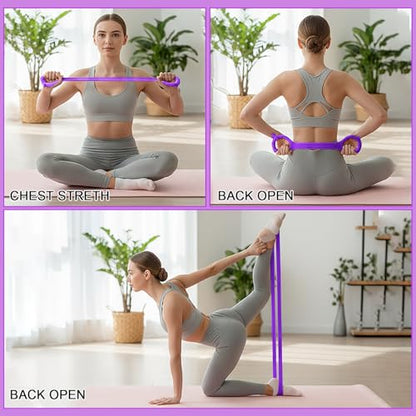 Silipull Pilates Ring Set for Women Exercise Equipment with 9 Inch Yoga Ball, Figure 8 Resistance Band, Sliding Disks, Yoga Bands Accessories Pilates Ring and Ball Set for Beginners Home Workouts