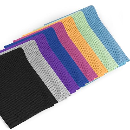 8 Pack Cooling Towel for Neck and Face,Gym Fitness Hiking Running Yoga Workout Sweat Ice Towel (Multicolor-05) - color: Multicolor-05
