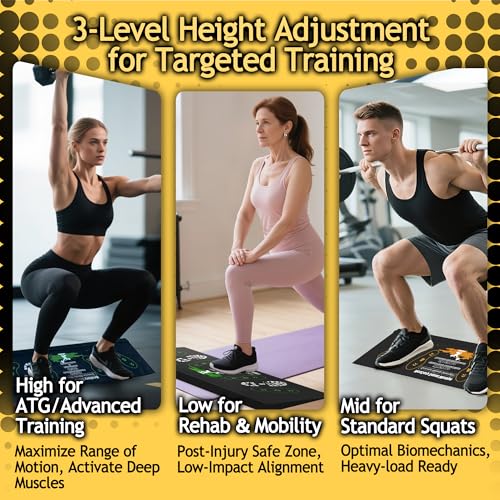 Squat Wedge Height-Adjustable Slant Board: 2Pcs Wide Wedges for Weightlifting Leg Glute Workout Improve Strength and Mobility for Gym Home - size: Large*2