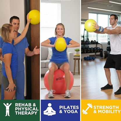 THERABAND Mini Ball, 9-Inch Pilates & Yoga Ball, Physical Therapy, Yellow - style: New Version