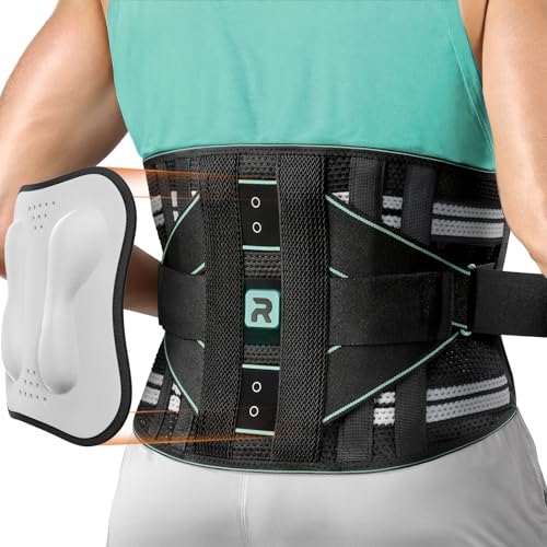 Rakiie Back Brace for Lower Back Pain Relief with 8 Stays | 3D Pad, Breathable, Adjustable Strap, Relieves Herniated Disc, Sciatica, Lower Back Pain, Fits Men/Women, Blue, L - color: Blue, size: Large