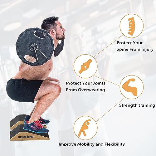 Squat Wedge Block Slant Board for Squats Squat Wedge for Heel Elevated Squat Professional Squat Ramp 2PCS