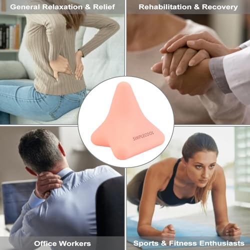 Manual Trigger Point Massage Tool Small Massager Ball 3″×2.6″ Pink - color: Pink
