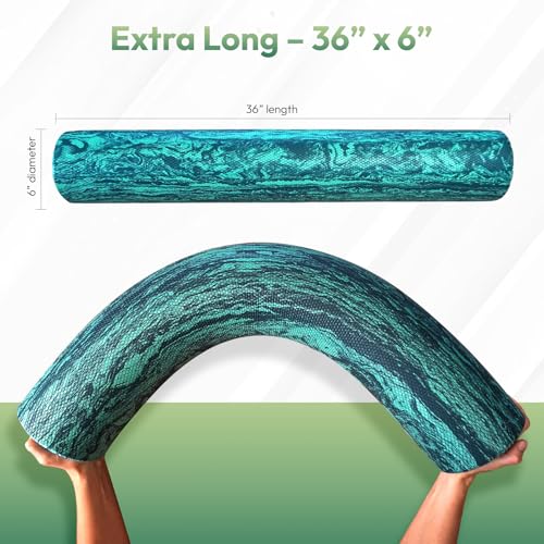 Soft Density Foam Roller 36 x 6 Inch for Exercise, Yoga, Pilates & Recovery
