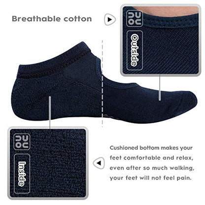 Non Slip Grip Yoga Socks for Women with Cushion for Pilates, Barre, Home - color: 3 Pairs-black/Navy/Grey