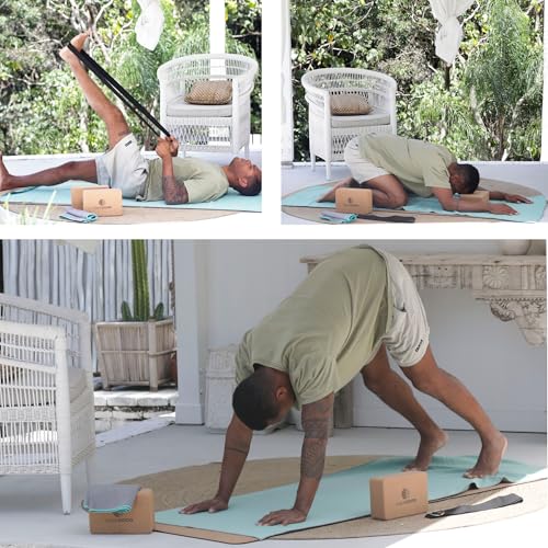 72" x 26.75" Long Hot Yoga Mat Towel Plus Compact Face Towel